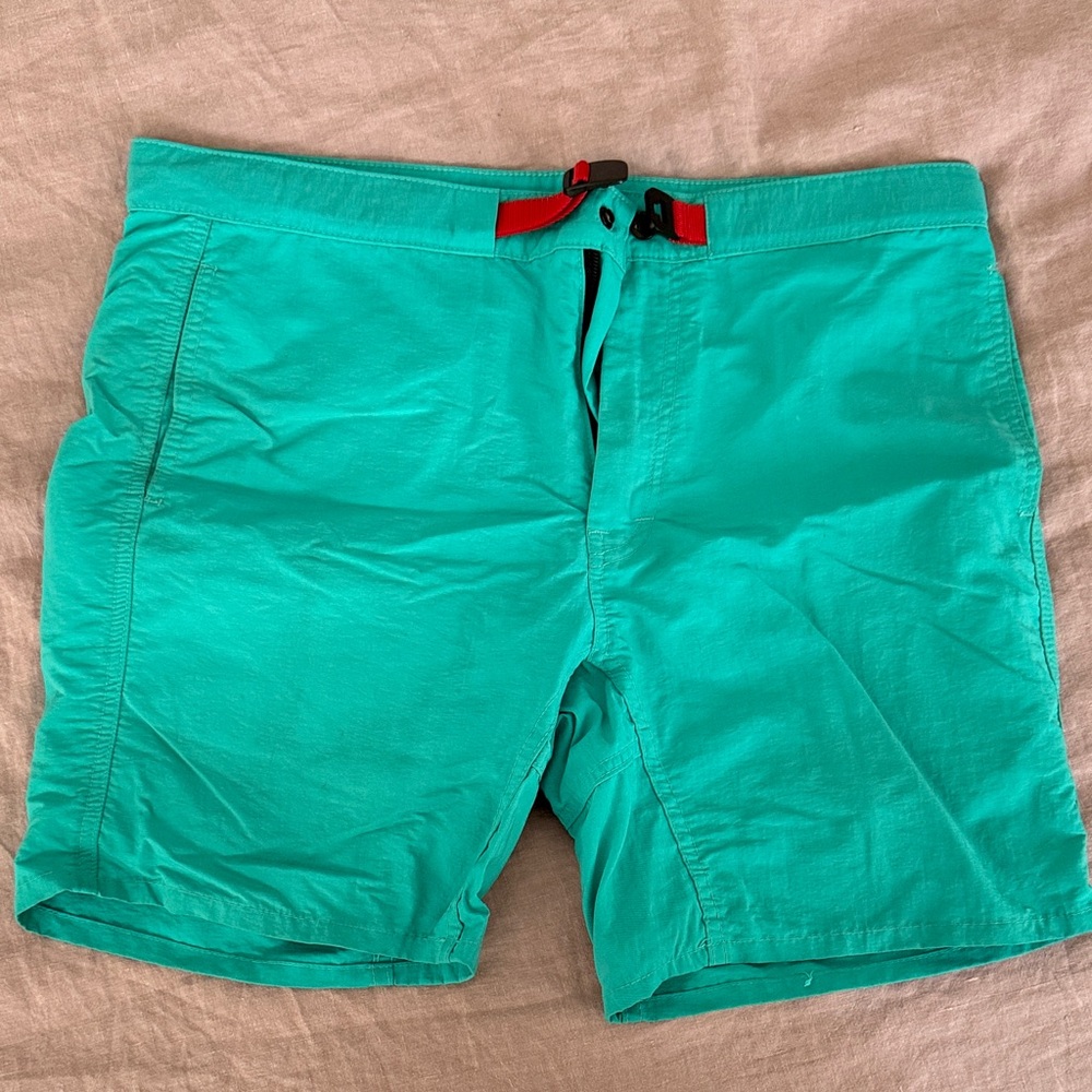Topo Designs men’s teal climb shorts